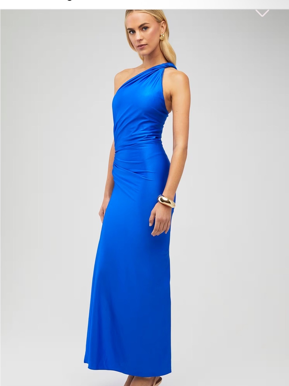 Baobab Celele Blue One Shoulder Maxi Dress Stretch Size XS - Picture 3 of 9